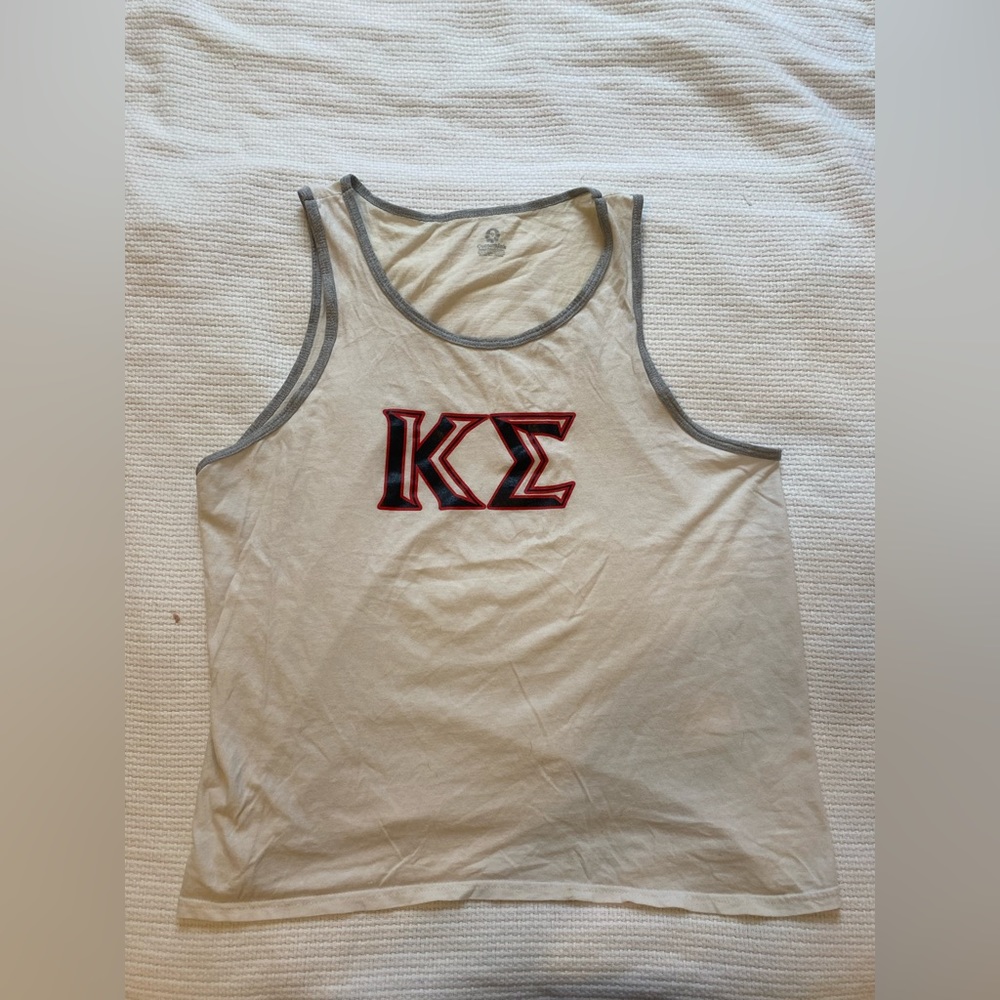 Custom Ink white tank.